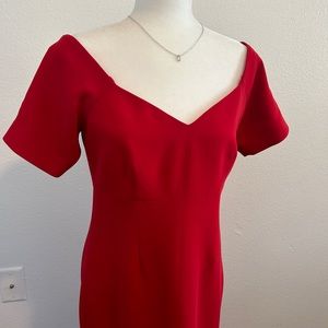Cinq a Spet Red Marta Carmine Peplum Dress